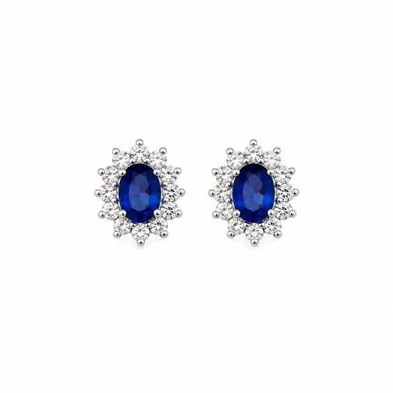 Orecchini Donna Oro Donna in Oro bianco Zaffiri+Diamanti 0.90 Ct LOZ12916.008 - LOZ12916.008